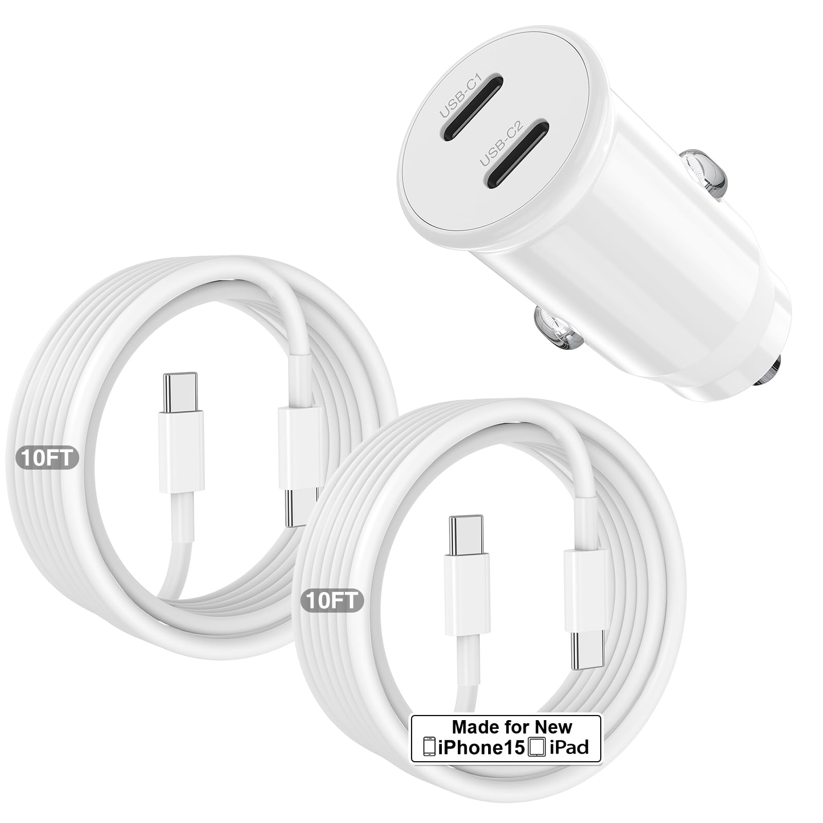Amazon.com: iPhone 15 Car Charger Fast Charging, 40W Dual Port USB